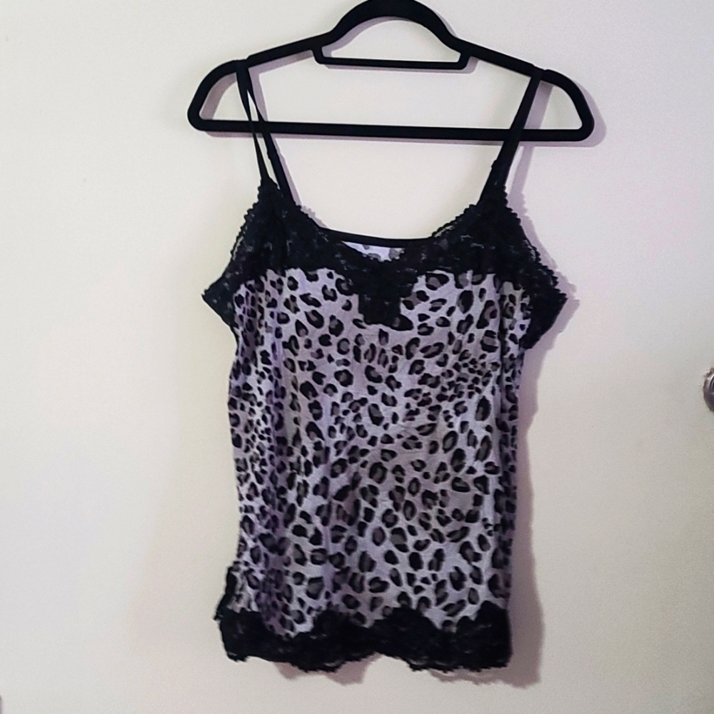 Lane Bryant Black and Gray Leppard print tank top. Size 14/16